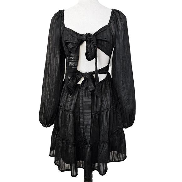 Altar'd State Black Tiered Goth Whimsigoth Mini Dress - Size M - Picture 6 of 6